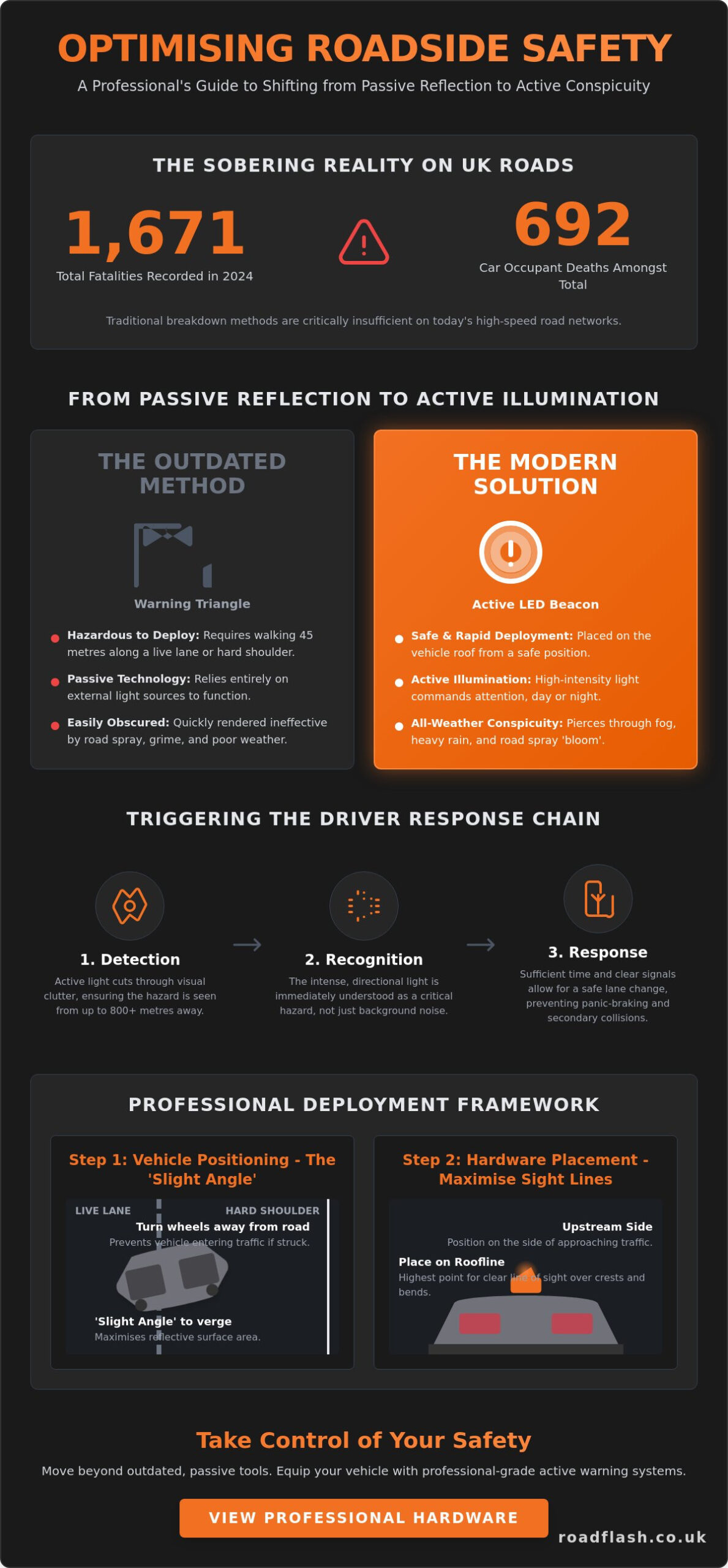 Optimising Roadside Visibility: A Professional Guide to Breakdown Safety – Infographic Optimising Roadside Visibility: A Professional Guide to Breakdown Safety
