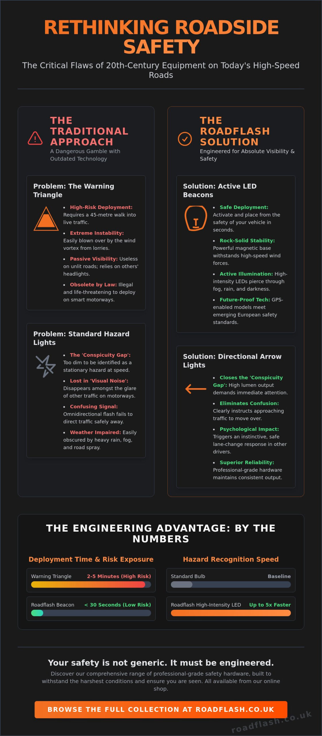 Roadflash: Debunking the Myths of Roadside Safety and Breakdown Visibility – Infographic Roadflash: Debunking the Myths of Roadside Safety and Breakdown Visibility